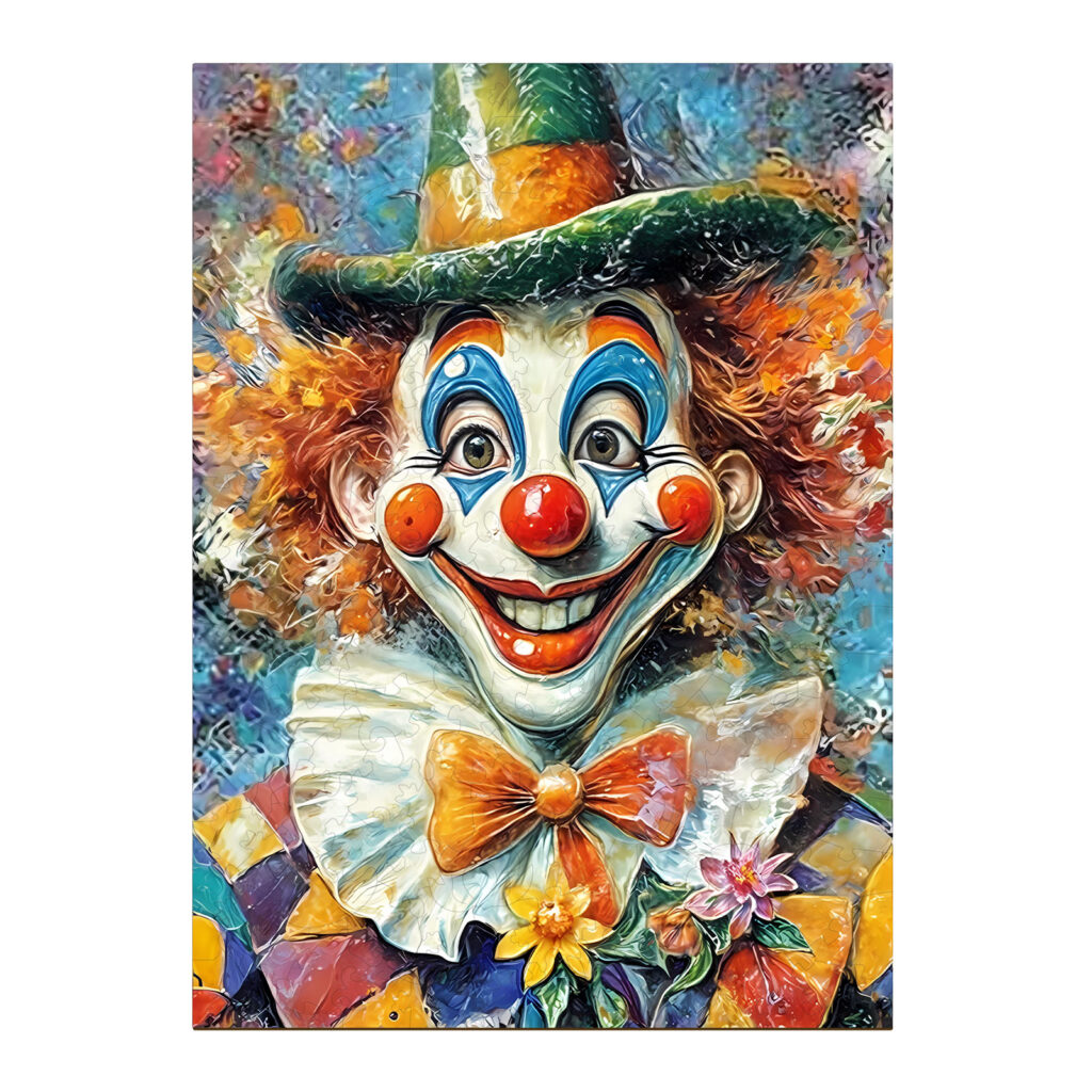 Wooden Jigsaw Puzzle – Oil painting clown